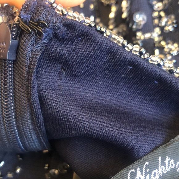 PISARRO NIGHTS Beaded V-neck Cocktail Dress - Picture 8 of 13